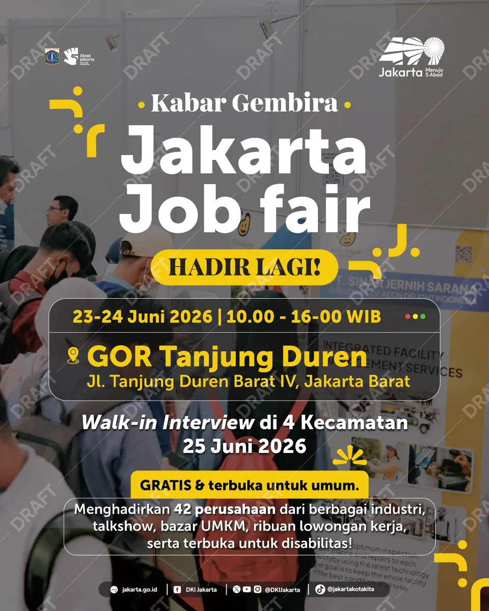 Job Fair Provinsi Maluku 2026 (Suku Dinas TKTE Wilayah Provinsi Maluku Barat) : 23-24 Juni 2026