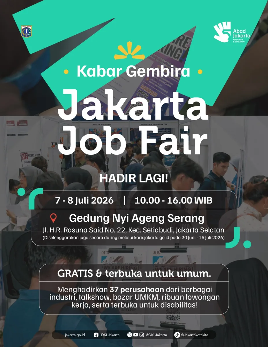 Job Fair Provinsi Maluku 2026 (Suku Dinas TKTE Wilayah Provinsi Maluku Barat) : 7-8 Juli 2026
